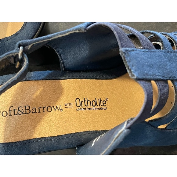 Croft & Barrow Sandals Womens 7M‎ Blue Shay Straps Suede Ortholite Heels - Picture 6 of 9